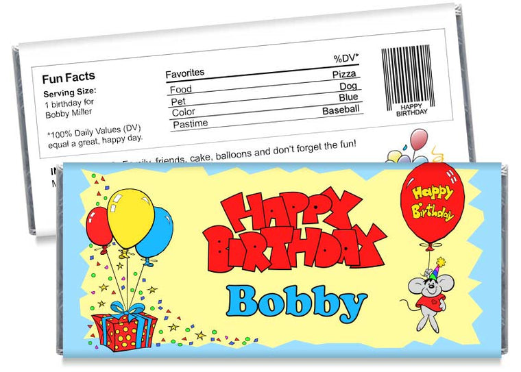 A Little Mousey Boy Birthday Party Candy Bar Wrappers