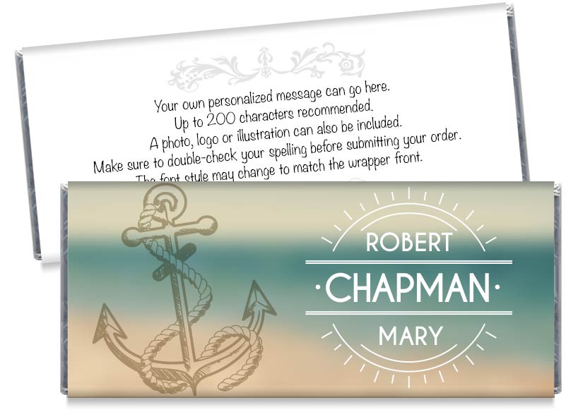 Nautical Anchor Wedding Candy Bar Wrappers
