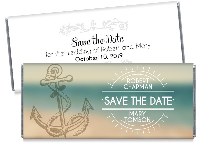 Nautical Save the Date Wedding Candy Bar Wrappers