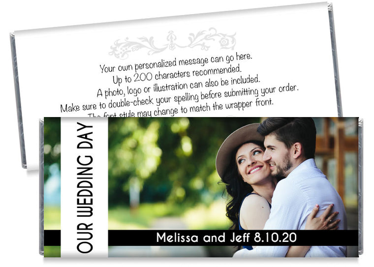 Large Our Wedding Day Photo Wedding Candy Bar Wrappers