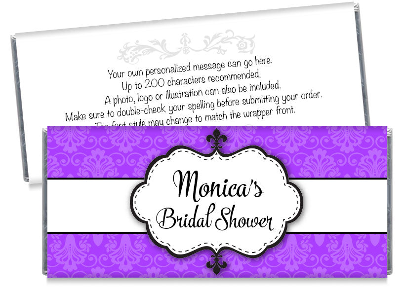 Paisley Bridal Shower Candy Bar Wrappers