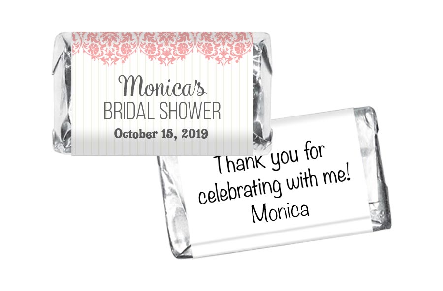 Paisley Pink Bridal Shower Mini Bar Wrappers