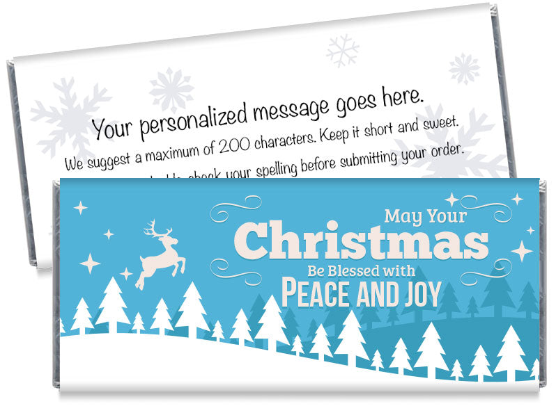 Peace and Joy Christmas Candy Bar Wrappers