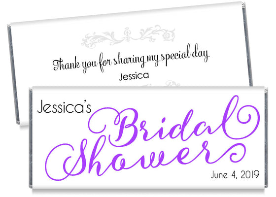 Bride Script Bridal Shower Candy Bar Wrappers