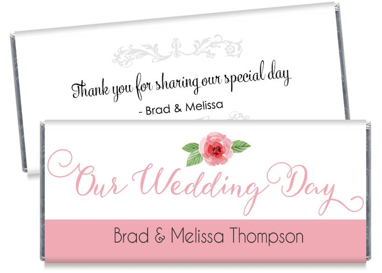 Our Wedding Day Script Wedding Candy Bar Wrappers