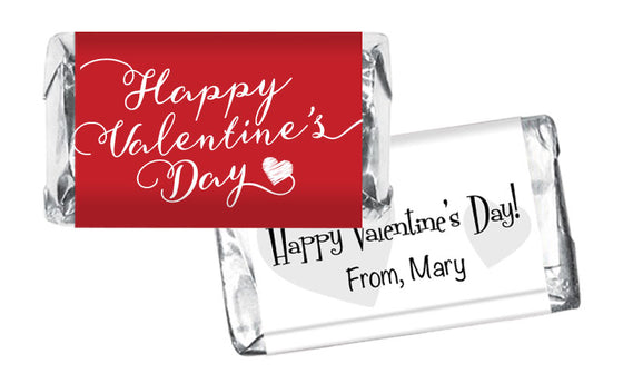 Valetine Script Valentine's Day Mini Bar Wrappers