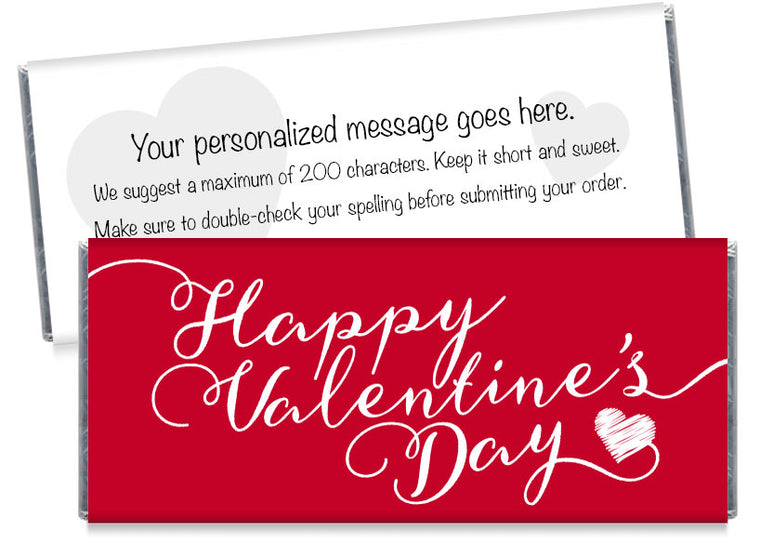 Red Script Valentine's Day Candy Bar Wrappers