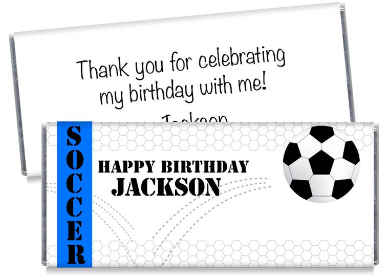 Bouncing Soccer Party Birthday Candy Bar Wrappers