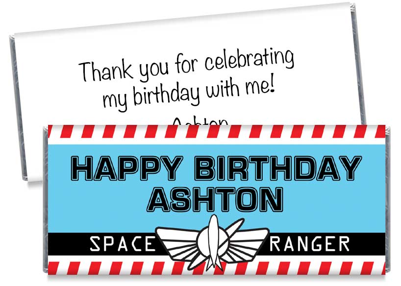 Space Ranger Birthday Party Candy Bar Wrappers