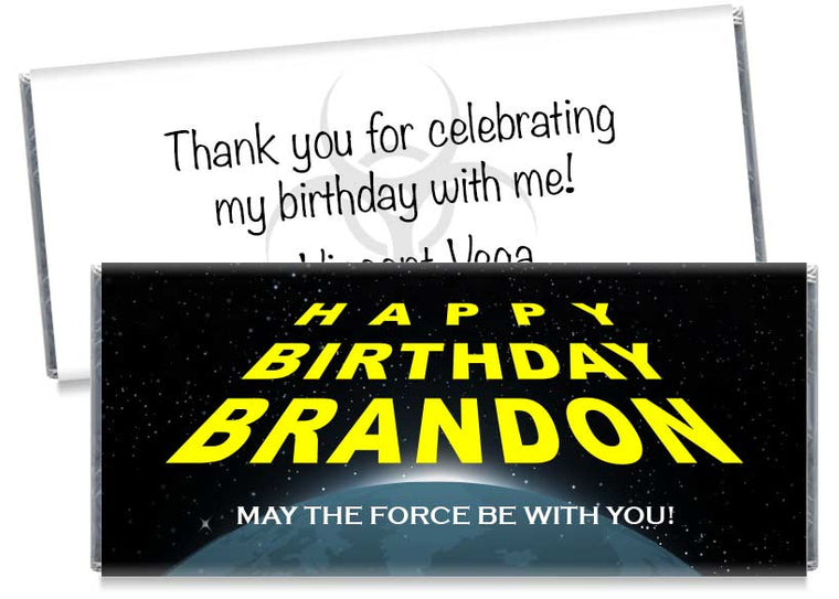 May the Force Be With You Birthday Candy Bar Wrappers