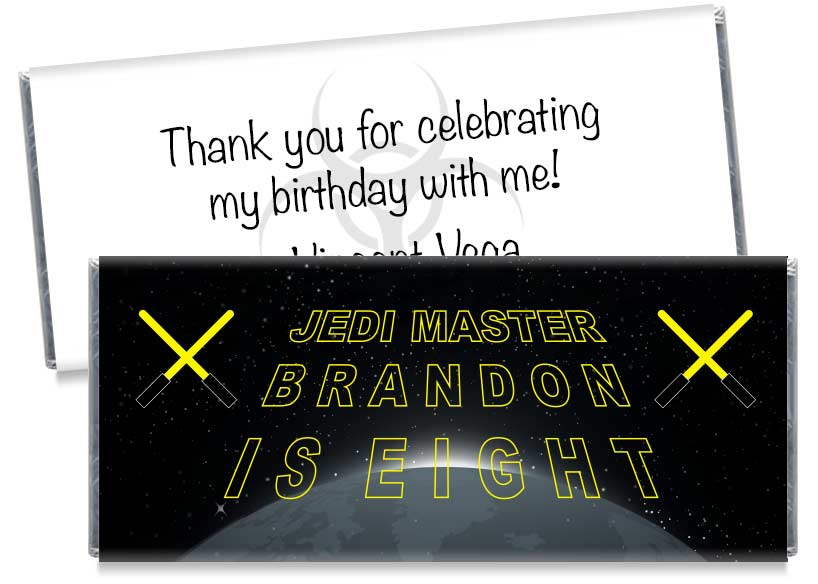 Jedi Master Birthday Party Candy Bar Wrappers