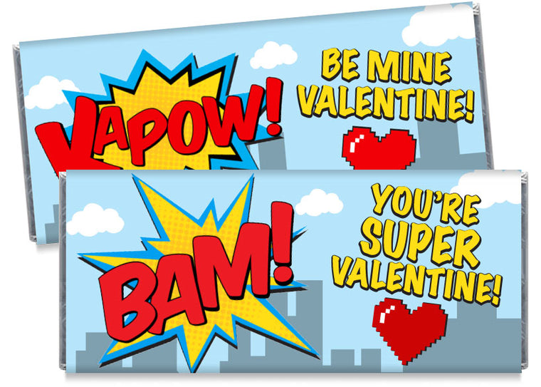 Super Hero Valentine's Day Candy Bar Wrappers