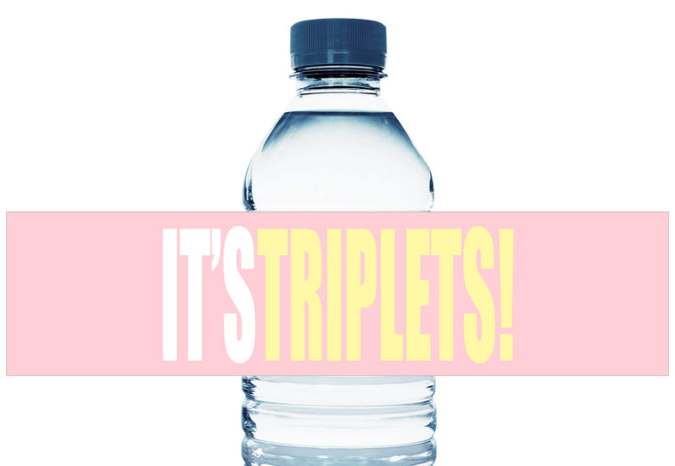 IT'S TRIPLETS! Triplet Water Bottle Labels