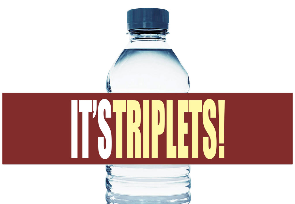 IT'S TRIPLETS! Triplet Water Bottle Labels