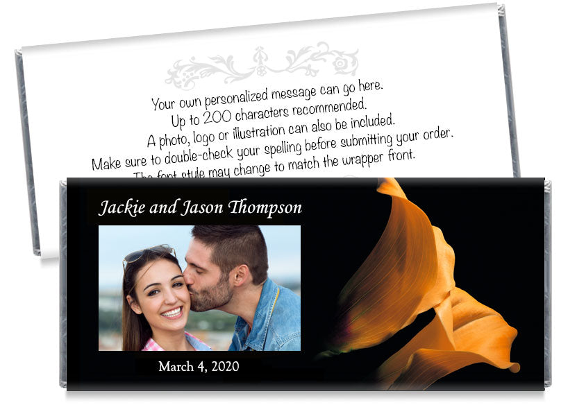 Yellow Tulip Photo Wedding Candy Bar Wrappers