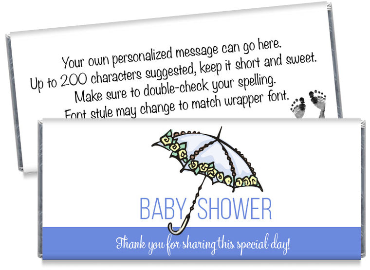 Umbrella Baby Shower Candy Bar Wrappers