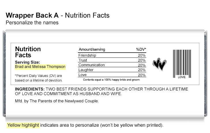 Wedding Candy Bar Wrappers
