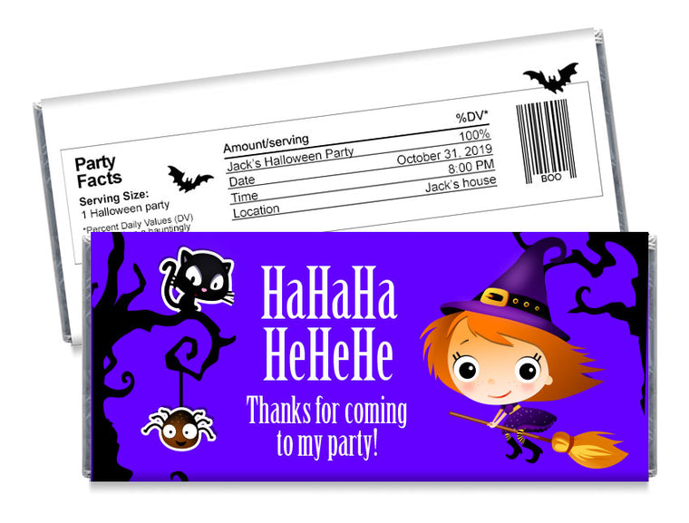 He He He Witch Halloween Candy Bar Wrappers